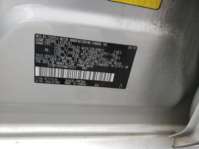 Photo 10 from auction – 2010 TOYOTA RAV4 with VIN 2T3BF4DVXAW075421