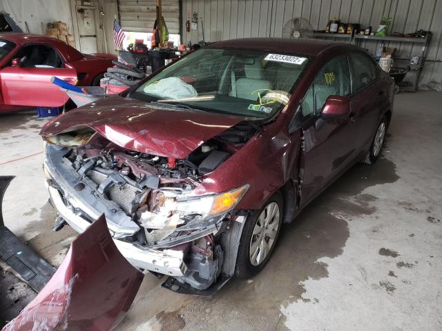 Photo 2 from auction – 2012 HONDA CIVIC LX with VIN 19XFB2F54CE380796