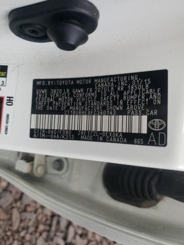 Photo 10 from auction – 2015 TOYOTA COROLLA S with VIN 2T1BURHEXFC340143