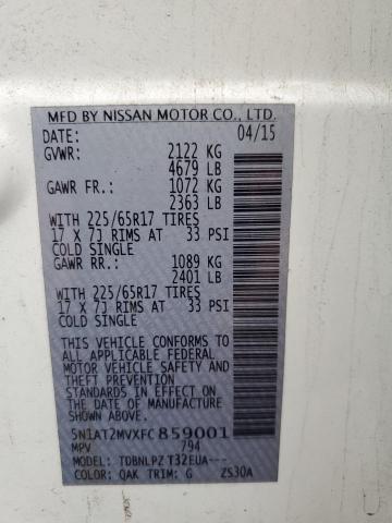 Photo 10 from auction – 2015 NISSAN ROGUE S with VIN 5N1AT2MVXFC859001