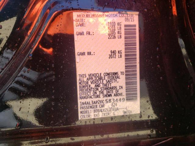 Photo 10 from auction – 2015 NISSAN ALTIMA 2.5 with VIN 1N4AL3AP2FC583449