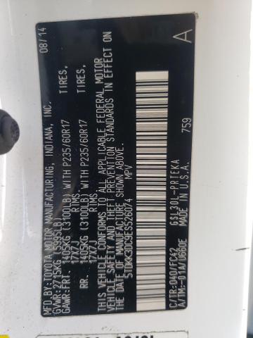 Photo 10 from auction – 2014 TOYOTA SIENNA LE with VIN 5TDKK3DC9ES526074