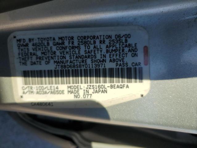 Photo 10 from auction – 2000 LEXUS GS 300 with VIN JT8BD68S8Y0113971