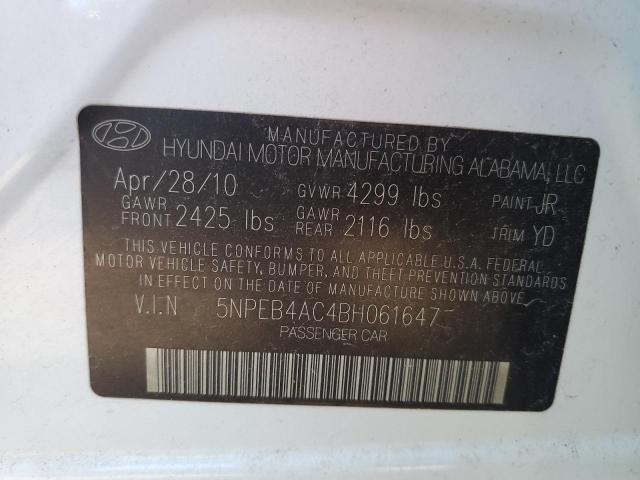 Photo 10 from auction – 2011 HYUNDAI SONATA GLS with VIN 5NPEB4AC4BH061647