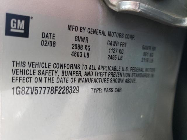 Photo 10 from auction – 2008 SATURN AURA XR with VIN 1G8ZV57778F228329