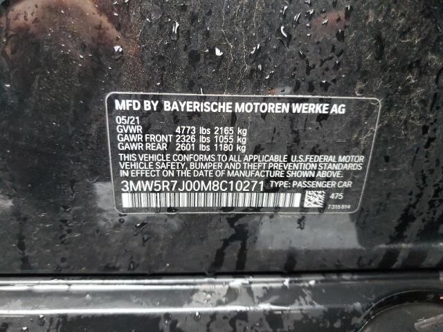 Photo 10 from auction – 2021 BMW 330XI with VIN 3MW5R7J00M8C10271
