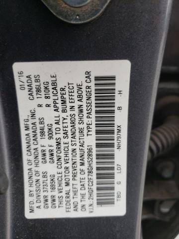 Photo 10 from auction – 2016 HONDA CIVIC EX with VIN 2HGFC2F78GH528961