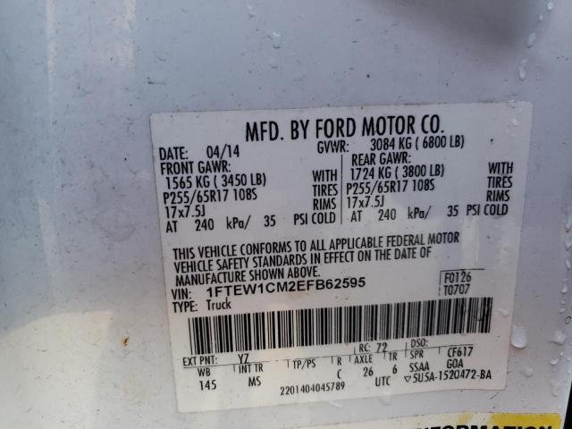 Photo 10 from auction – 2014 FORD F150 SUPER with VIN 1FTEW1CM2EFB62595