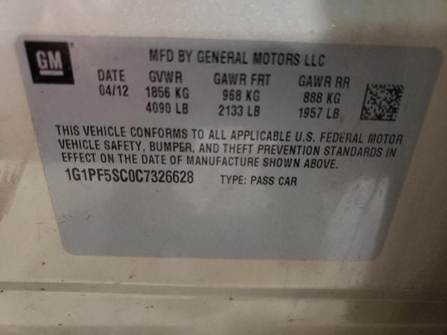 Photo 10 from auction – 2012 CHEVROLET CRUZE LT with VIN 1G1PF5SC0C7326628