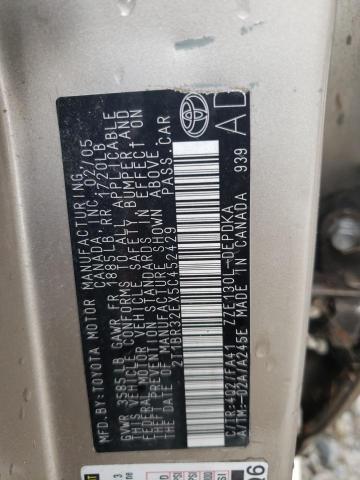 Zdjęcie 10 z aukcji – 2005 TOYOTA COROLLA CE z VIN 2T1BR32EX5C452429