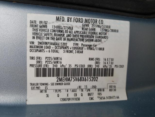 Photo 10 from auction – 2008 MERCURY GRAND MARQ with VIN 2MEHM75V68X615202