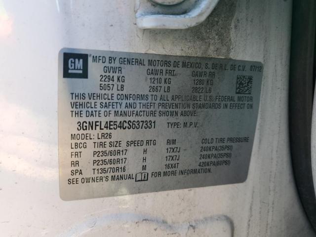 Photo 10 from auction – 2012 CHEVROLET CAPTIVA SP with VIN 3GNFL4E54CS637331