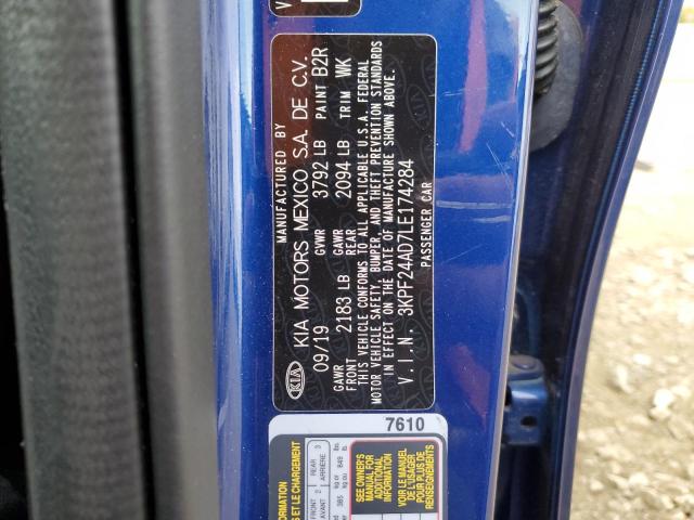 Photo 10 from auction – 2020 KIA FORTE FE with VIN 3KPF24AD7LE174284