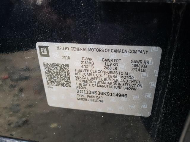 Photo 10 from auction – 2019 CHEVROLET IMPALA PRE with VIN 2G1105S36K9114966