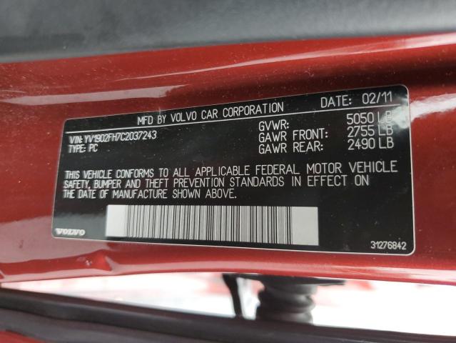 Photo 10 from auction – 2012 VOLVO S60 T6 with VIN YV1902FH7C2037243