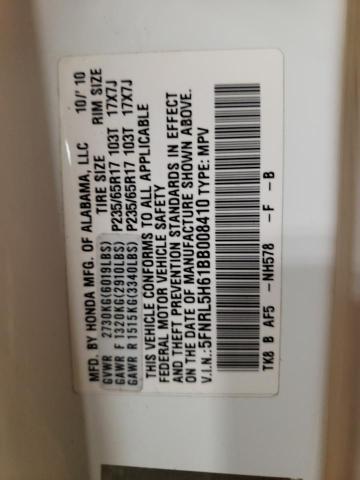 Photo 10 from auction – 2011 HONDA ODYSSEY EX with VIN 5FNRL5H61BB008410
