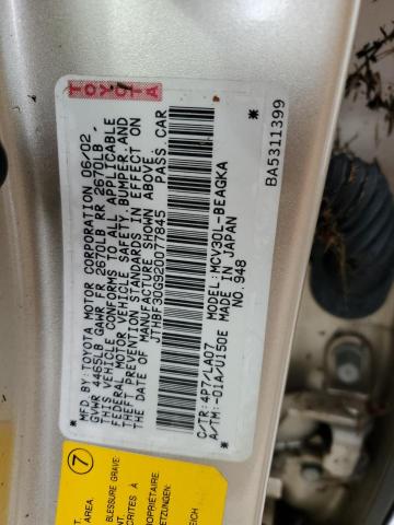 Photo 10 from auction – 2002 LEXUS ES 300 with VIN JTHBF30G920077845