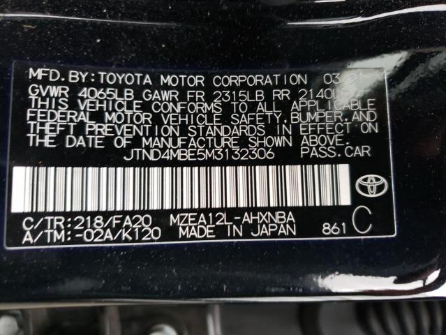 Photo 10 from auction – 2021 TOYOTA COROLLA SE with VIN JTND4MBE5M3132306