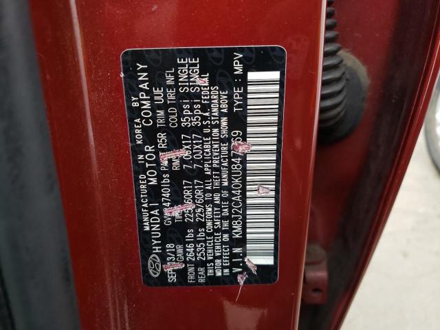 Photo 10 from auction – 2019 HYUNDAI TUCSON SE with VIN KM8J2CA40KU847769