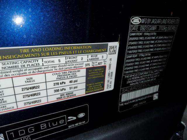 Photo 10 from auction – 2022 LAND ROVER RANGE ROVE with VIN SALWR2SE8NA210506