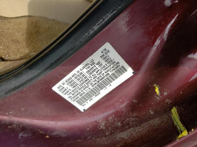 Photo 10 from auction – 2008 HONDA ODYSSEY EX with VIN 5FNRL38768B074358