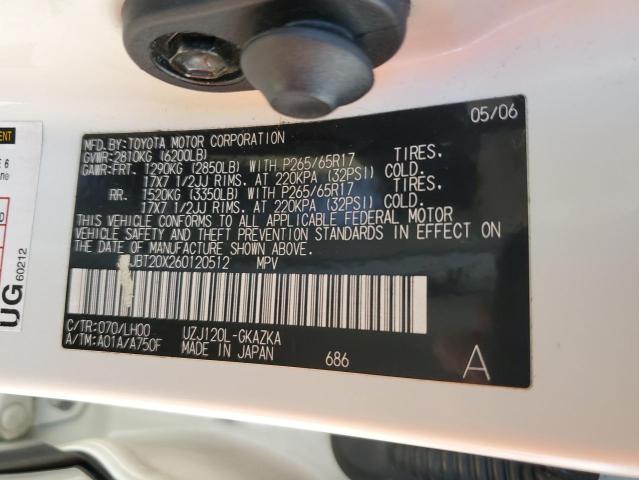 Photo 10 from auction – 2006 LEXUS GX 470 with VIN JTJBT20X260120512