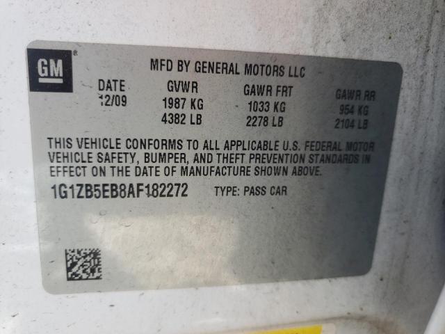 Photo 10 from auction – 2010 CHEVROLET MALIBU LS with VIN 1G1ZB5EB8AF182272