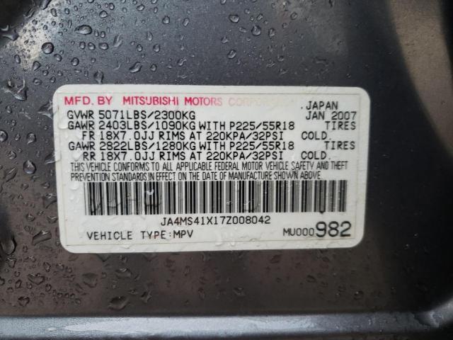 Photo 10 from auction – 2007 MITSUBISHI OUTLANDER with VIN JA4MS41X17Z008042