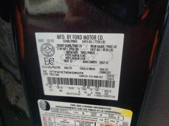Photo 10 from auction – 2013 FORD F150 SUPER with VIN 1FTFW1ET6DKD85379