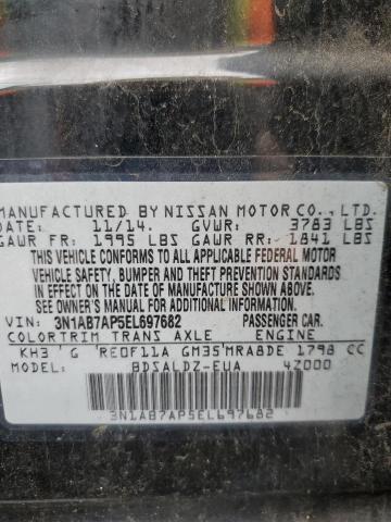 Photo 10 from auction – 2014 NISSAN SENTRA S with VIN 3N1AB7AP5EL697682