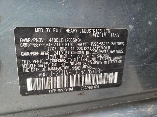 Photo 10 from auction – 2012 SUBARU FORESTER L with VIN JF2SHAFC3CH426703