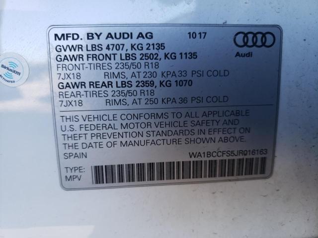 Photo 10 from auction – 2018 AUDI Q3 PREMIUM with VIN WA1BCCFS5JR016163