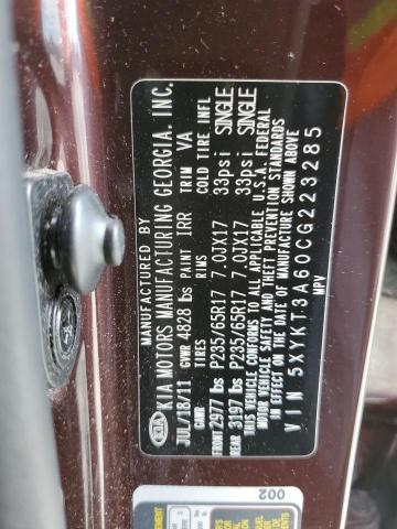 Photo 10 from auction – 2012 KIA SORENTO BA with VIN 5XYKT3A60CG223285