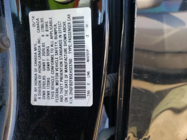 Photo 10 from auction – 2014 HONDA CIVIC EX with VIN 2HGFB2F85EH523760