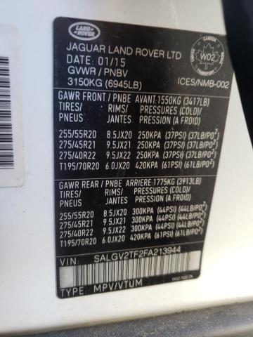 Photo 10 from auction – 2015 LAND ROVER RANGE ROVE with VIN SALGV2TF2FA213944