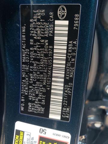 Photo 10 from auction – 2020 TOYOTA CAMRY LE with VIN 4T1C31AK4LU531978