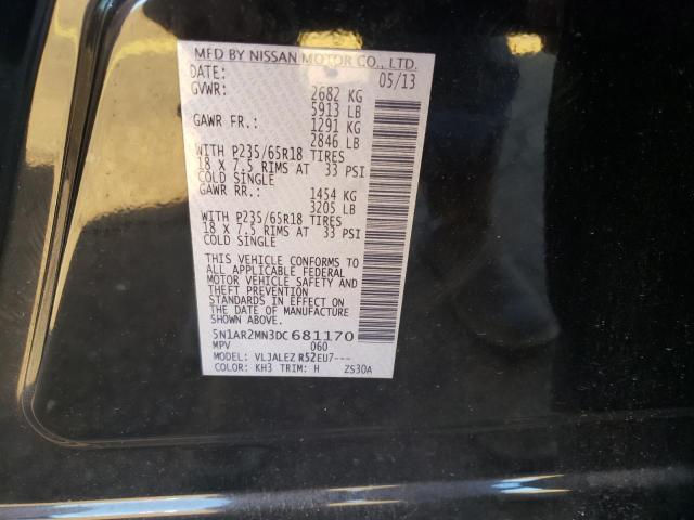 Photo 10 from auction – 2013 NISSAN PATHFINDER with VIN 5N1AR2MN3DC681170
