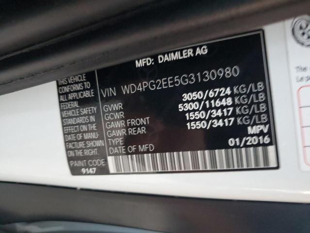 Photo 10 from auction – 2016 MERCEDES-BENZ METRIS with VIN WD4PG2EE5G3130980