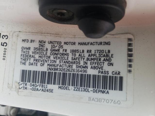 Photo 10 from auction – 2006 TOYOTA COROLLA CE with VIN 1NXBR32E26Z616496