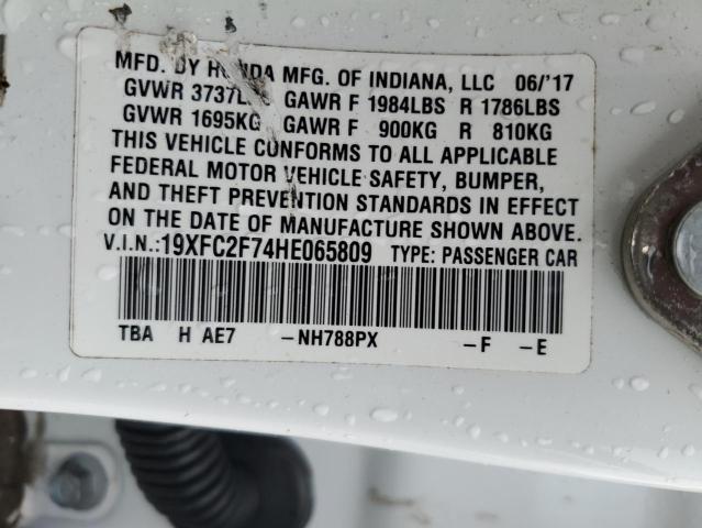Photo 10 from auction – 2017 HONDA CIVIC EX with VIN 19XFC2F74HE065809
