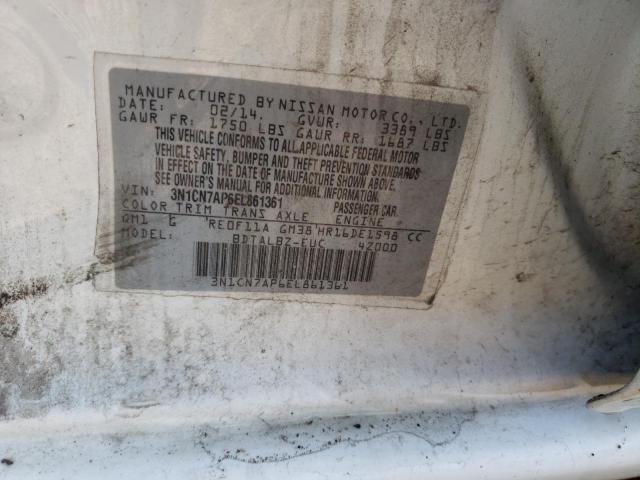 Photo 10 from auction – 2014 NISSAN VERSA S with VIN 3N1CN7AP6EL861361