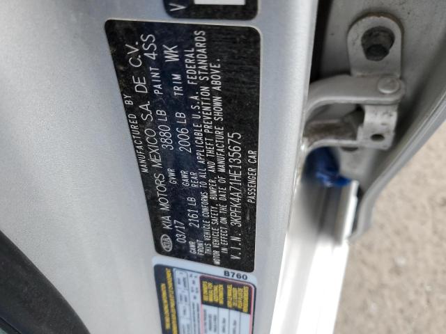 Photo 10 from auction – 2017 KIA FORTE LX with VIN 3KPFK4A71HE135675