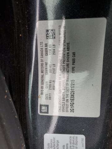 Photo 10 from auction – 2012 CHEVROLET CAMARO LT with VIN 2G1FG1E3XC9117215