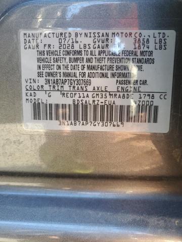 Photo 10 from auction – 2016 NISSAN SENTRA S with VIN 3N1AB7AP7GY307669