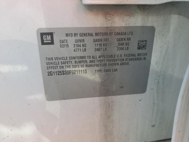 Photo 10 from auction – 2015 CHEVROLET IMPALA LT with VIN 2G1125S30F9211113