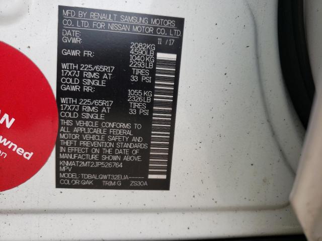 Photo 10 from auction – 2018 NISSAN ROGUE S with VIN KNMAT2MT2JP526764