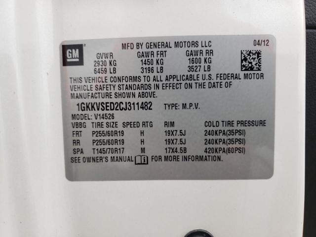 Photo 10 from auction – 2012 GMC ACADIA SLT with VIN 1GKKVSED2CJ311482