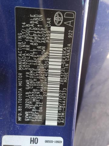 Photo 10 from auction – 2014 TOYOTA COROLLA L with VIN 2T1BURHE4EC105803