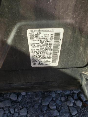 Photo 10 from auction – 2005 NISSAN MURANO SL with VIN JN8AZ08W45W403541