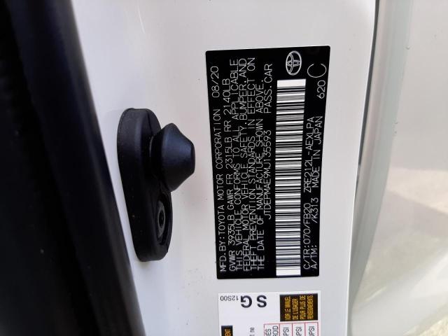 Photo 10 from auction – 2021 TOYOTA COROLLA LE with VIN JTDEPMAE9MJ135593